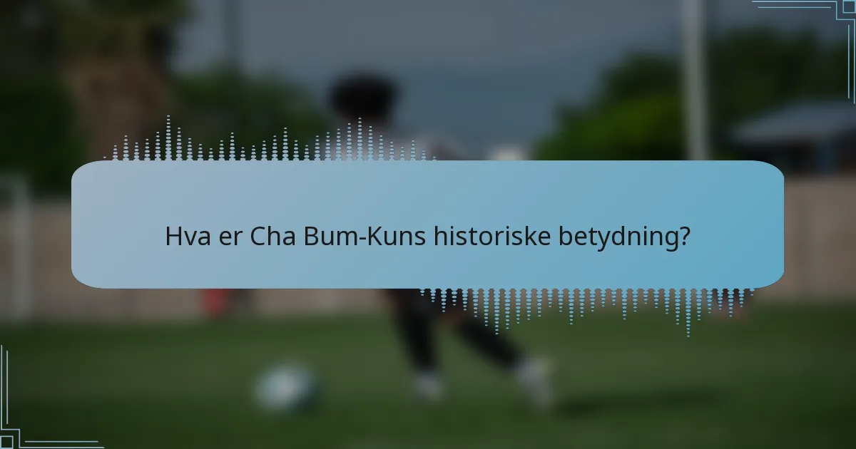 Hva er Cha Bum-Kuns historiske betydning?