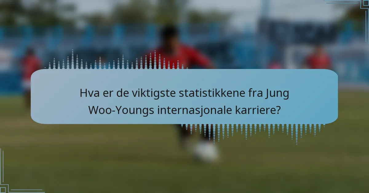 Hva er de viktigste statistikkene fra Jung Woo-Youngs internasjonale karriere?