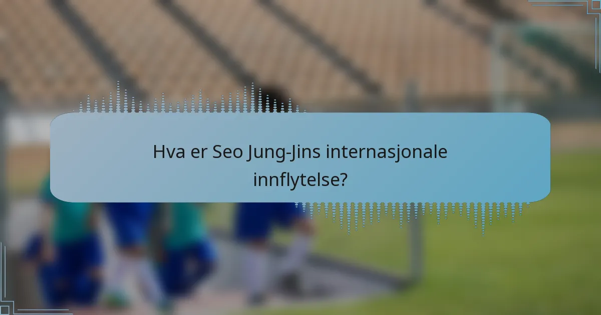 Hva er Seo Jung-Jins internasjonale innflytelse?