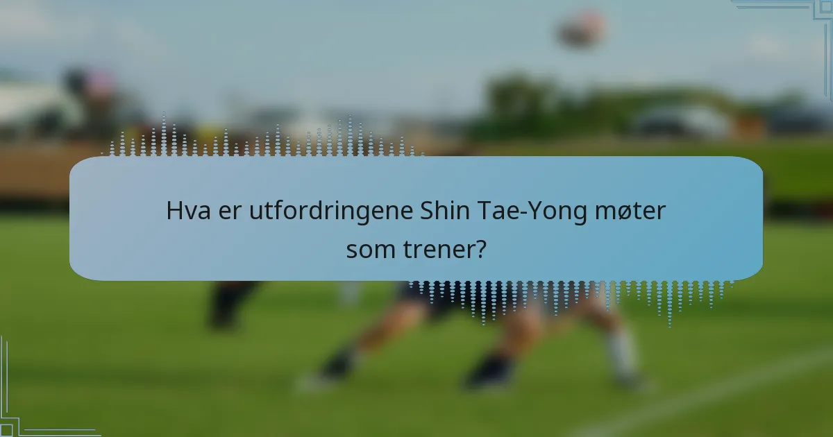 Hva er utfordringene Shin Tae-Yong møter som trener?