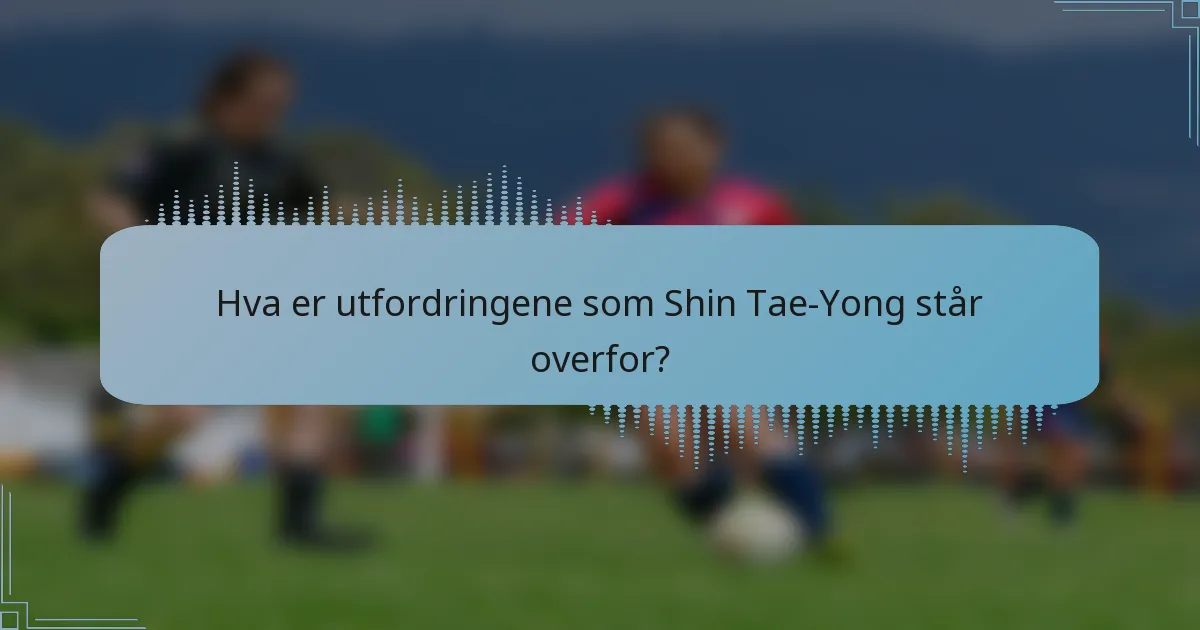 Hva er utfordringene som Shin Tae-Yong står overfor?