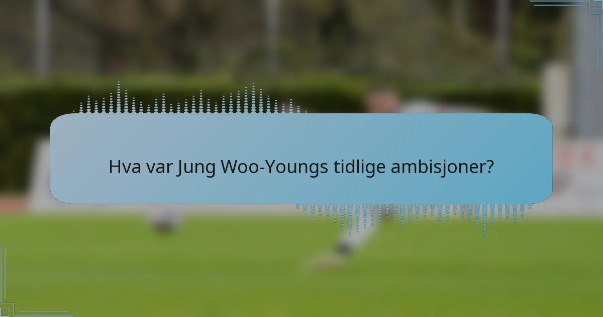 Hva var Jung Woo-Youngs tidlige ambisjoner?