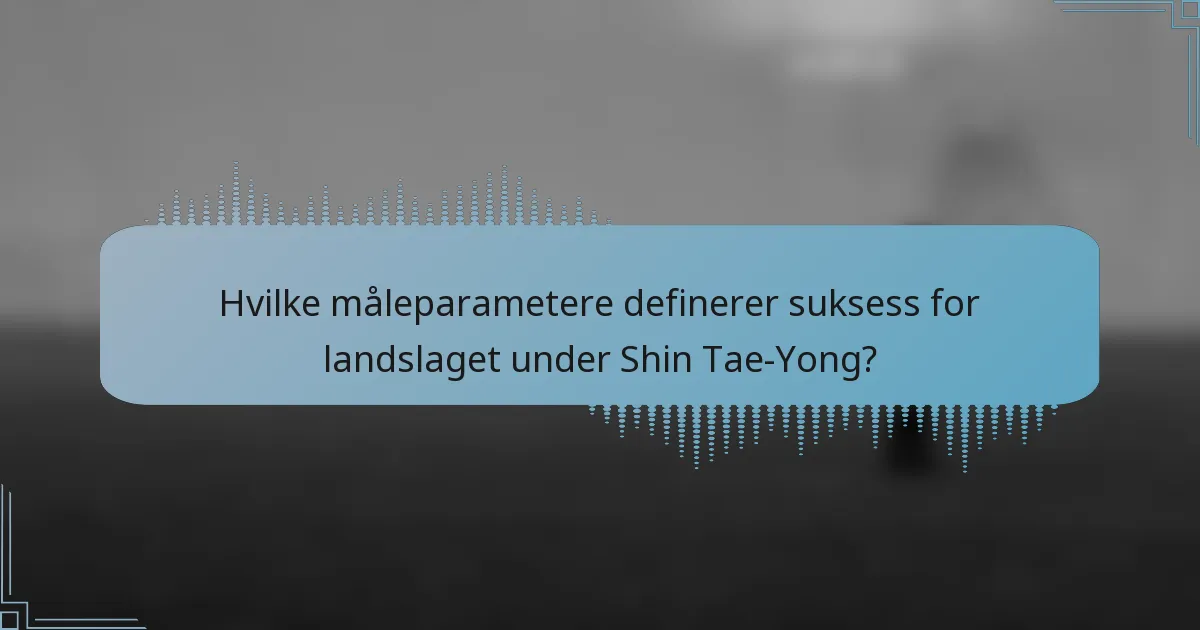 Hvilke måleparametere definerer suksess for landslaget under Shin Tae-Yong?