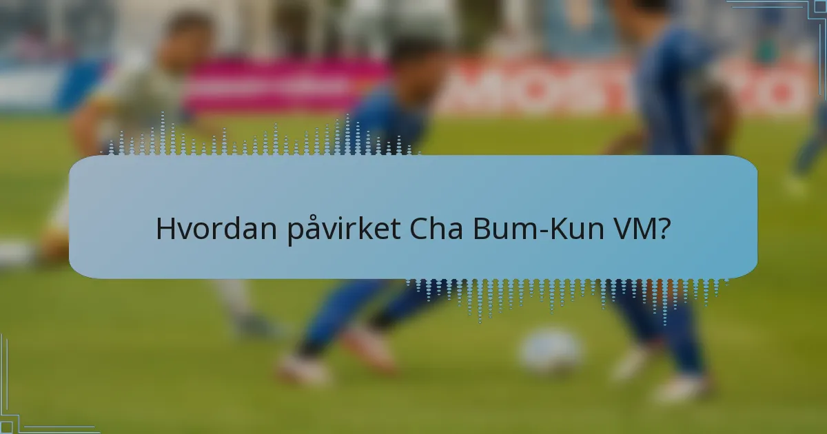 Hvordan påvirket Cha Bum-Kun VM?