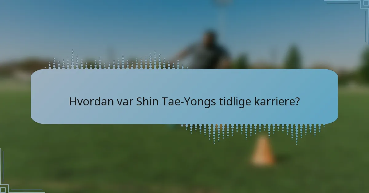 Hvordan var Shin Tae-Yongs tidlige karriere?